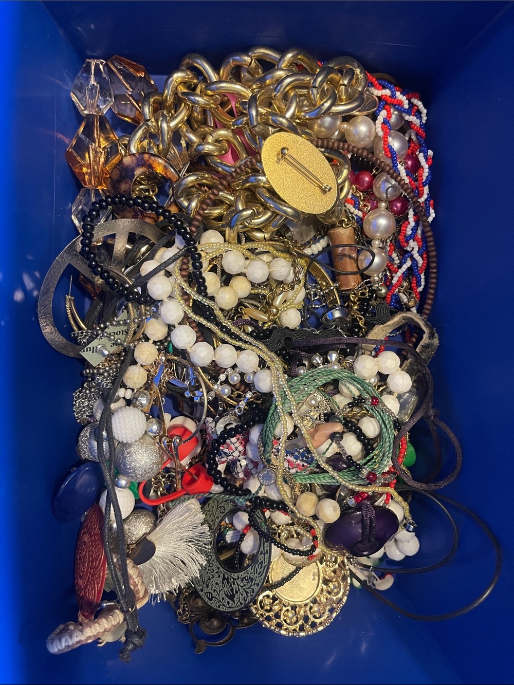 Mixed lot craft broken tangled reuse recycle jewelry lot